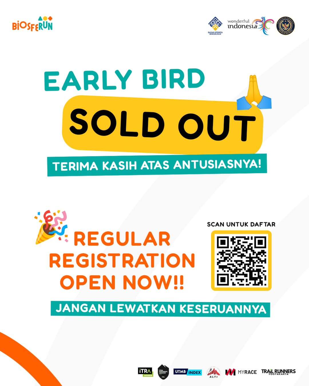 Sold Out!!! Pendaftaran Early Bird BiosfeRun 2025 Resmi DItutup