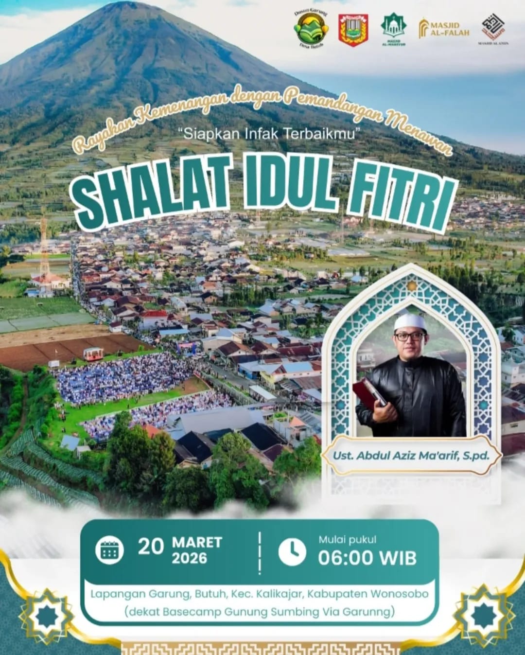 Eid al-Fitr Prayer 1447 H at Garung Field in Wonosobo: Celebrating Victory with a Stunning View of Mount Sindoro